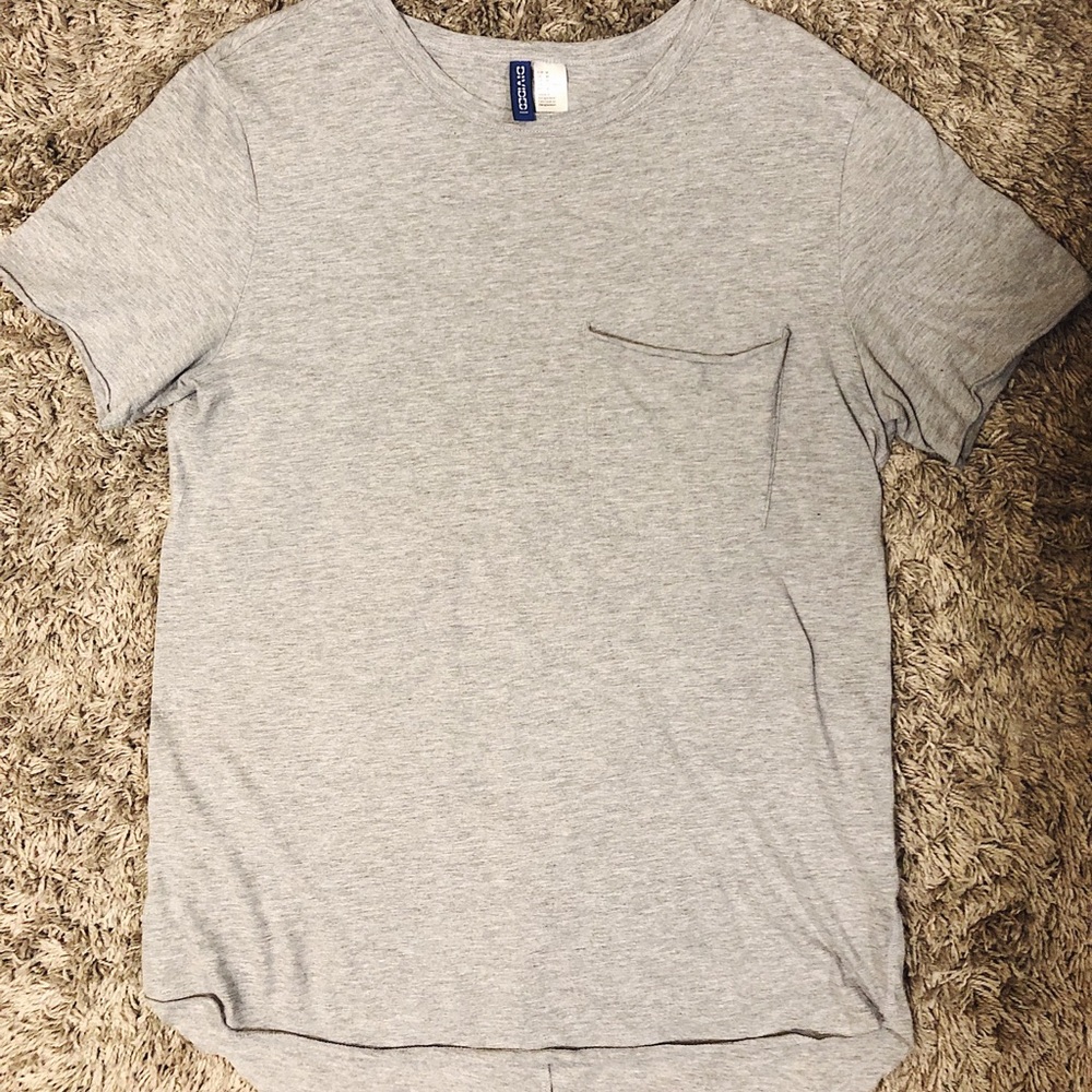 Grey Long Lined Tee
